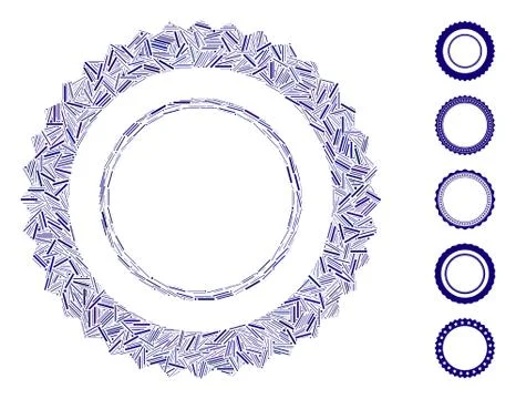 Line Mosaic Rosette Seal Frame Stock-Illustration