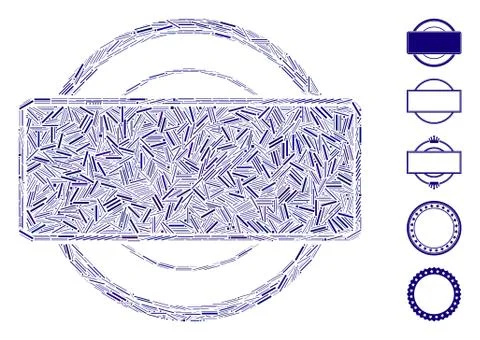 Line Mosaic Round and Rectangle Frame Illustrazione stock