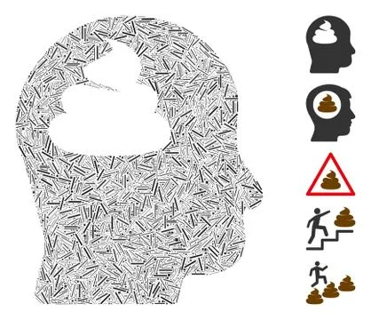 Line Mosaic Shit Brain イラスト素材