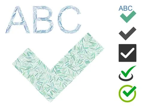 Line Mosaic Spell Checking Illustrazione stock