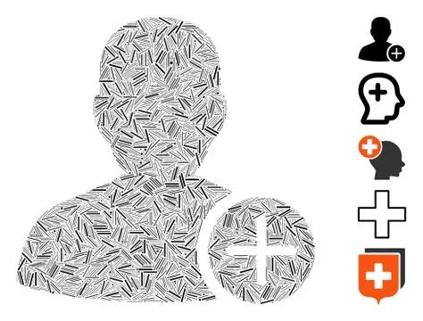 Line Mosaic User Add Illustrazione stock