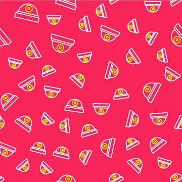 Line Motion sensor icon isolated seamless pattern on red background. Vector イラスト素材