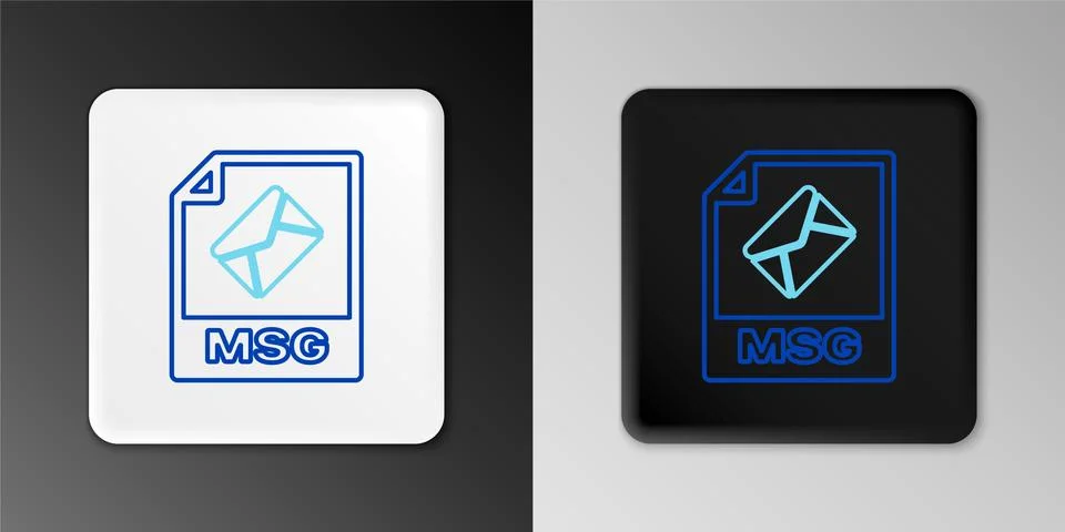 Line MSG file document. Download msg button icon isolated on grey background 스톡 일러스트