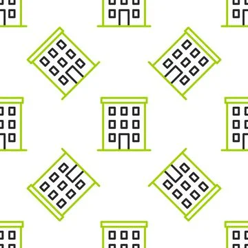Line Multi storey building icon isolated seamless pattern on white background Ilustración de archivo