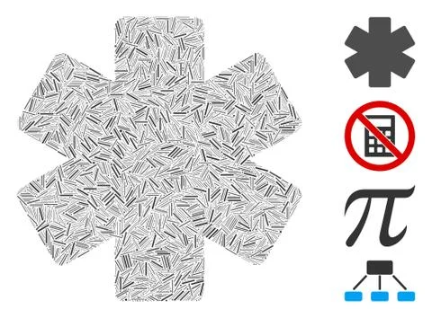 Line Multiply Math Operation Icon Vector Collage Stock Illustration