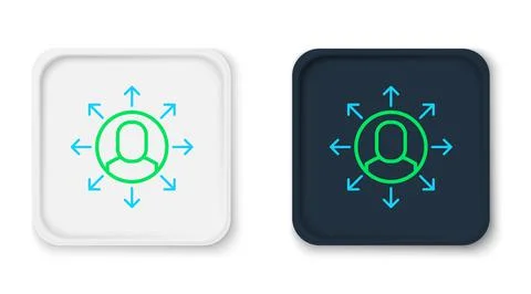 Line Multitasking manager working icon isolated on white background. Colorful イラスト素材