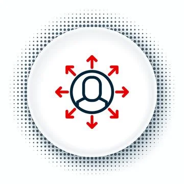 Line Multitasking manager working icon isolated on white background. Colorful 스톡 일러스트