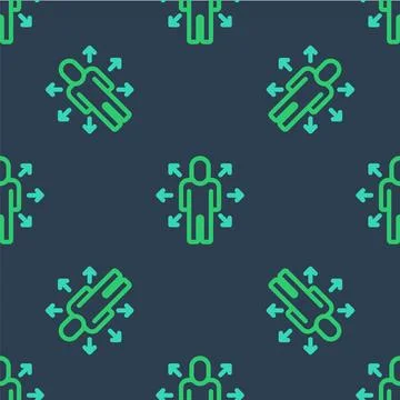 Line Multitasking manager working icon isolated seamless pattern on blue イラスト素材
