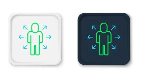Line Multitasking manager working icon isolated on white background. Colorf.. 스톡 일러스트