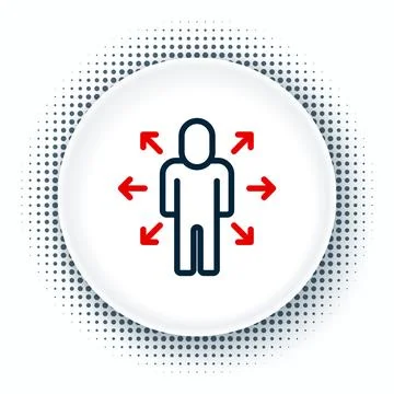 Line Multitasking manager working icon isolated on white background. Colorf.. Stockillustratie