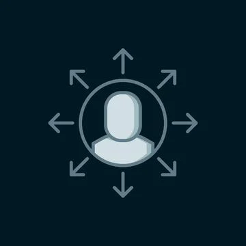 Line Multitasking manager working icon isolated on black background. Flat f.. 스톡 일러스트