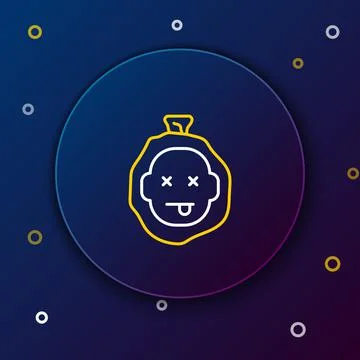 Line Murder icon isolated on blue background. Body, bleeding, corpse, bleedin Stock Illustration