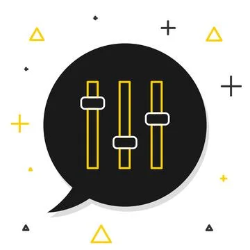 Line Music equalizer icon isolated on white background. Sound wave. Audio d.. Stock Illustration