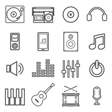 Line music icon Stock Illustration