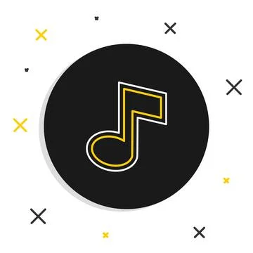 Line Music note, tone icon isolated on white background. Colorful outline c.. Illustrazione stock