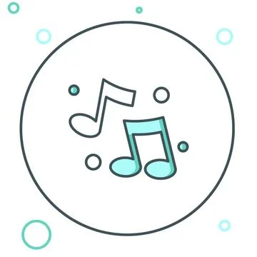 Line Music note, tone icon isolated on white background. Colorful outline c.. Stock Illustration