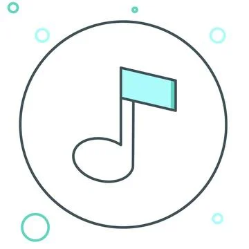 Line Music note, tone icon isolated on white background. Colorful outline c.. Stock Illustration