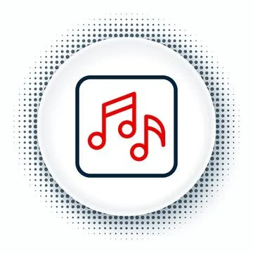 Line Music note, tone icon isolated on white background. Colorful outline c.. Stock Illustration