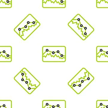 Line Music wave equalizer icon isolated seamless pattern on white background 스톡 일러스트