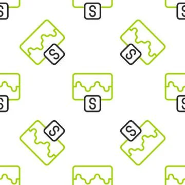 Line Music wave equalizer icon isolated seamless pattern on white background Stock Illustration