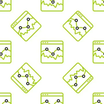 Line Music wave equalizer icon isolated seamless pattern on white background Stock Illustration