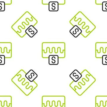 Line Music wave equalizer icon isolated seamless pattern on white background Stock Illustration