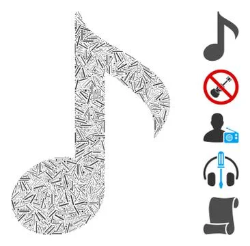 Line Musical Note Icon Vector Collage Illustrazione stock
