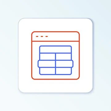 Line MySQL code icon isolated on white background. HTML Code symbol for your web Stock Illustration