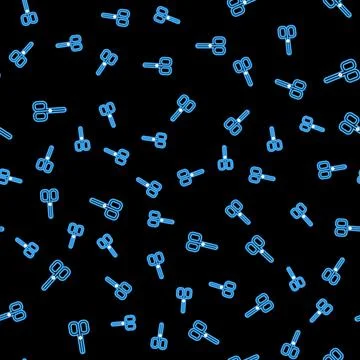 Line Nail scissors icon isolated seamless pattern on black background. Manicure Stockillustratie
