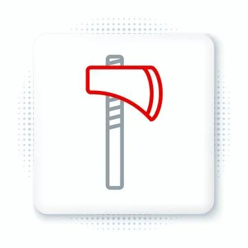 Line Native american tomahawk axe icon isolated on white background. Colorf.. Stock Illustration