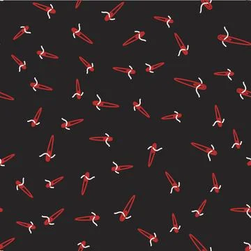 Line Needle for sewing with thread icon isolated seamless pattern on black .. Stockillustratie