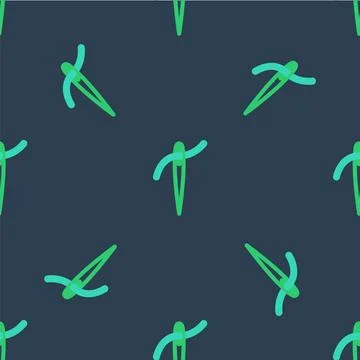 Line Needle for sewing with thread icon isolated seamless pattern on blue b.. イラスト素材