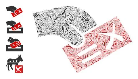 Line Negative Vote Icon Vector Collage 库存插图