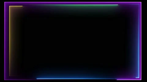 Line neon border motion racing on black screen Stock Footage 136766369