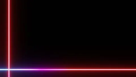 Line neon frame on black background. Vertical and horizontal lines shine Stock Illustration