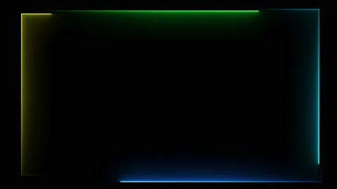 Line neon light border motion racing on black screen Stock Footage 136766340