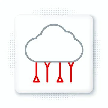 Line Network cloud connection icon isolated on white background. Social 스톡 일러스트