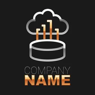 Line Network cloud connection icon isolated on black background. Social Illustrazione stock
