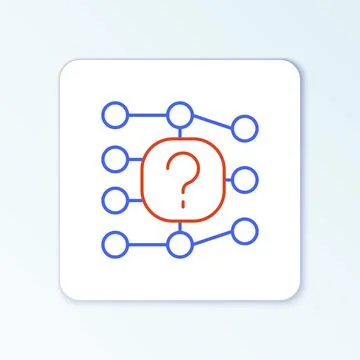 Line Neural network icon isolated on white background. Artificial intelligence Illustrazione stock