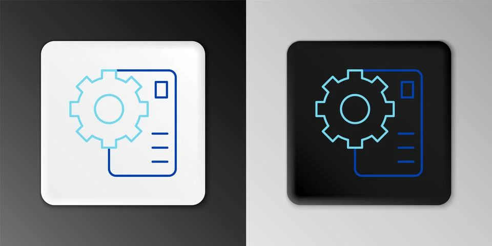 Line Neural network icon isolated on grey background. Artificial intelligence AI Stock Illustration