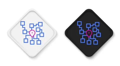 Line Neural network icon isolated on white background. Artificial intelligence Illustrazione stock