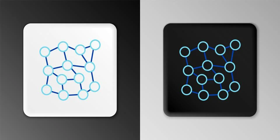 Line Neural network icon isolated on grey background. Artificial intelligence Stock Illustration
