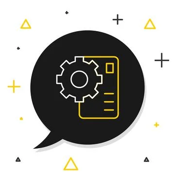 Line Neural network icon isolated on white background. Artificial intelligence Stock Illustration