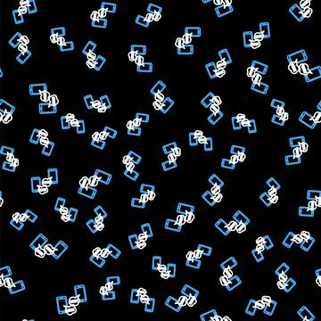 Line New chat messages notification on phone icon isolated seamless pattern on Stock Illustration