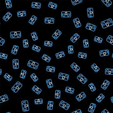 Line New chat messages notification on phone icon isolated seamless pattern on Illustrazione stock