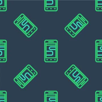 Line New chat messages notification on phone icon isolated seamless pattern on 库存插图