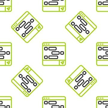 Line New chat messages notification on laptop icon isolated seamless pattern  Stock Illustration