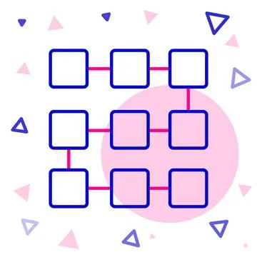Line NFT blockchain technology icon isolated on white background. Non fungi.. 스톡 일러스트