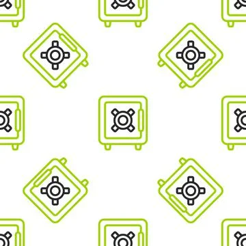 Line NFT Digital crypto art icon isolated seamless pattern on white background Stock Illustration