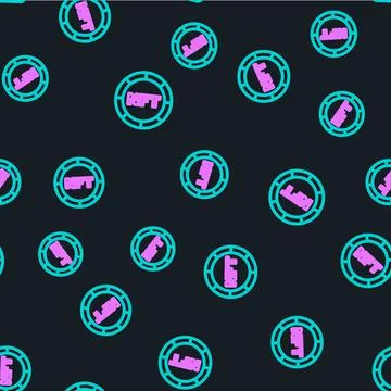 Line NFT Digital crypto art icon isolated seamless pattern on black backgroun Stock Illustration